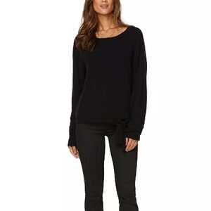 NWT NYDJ Women's Black Tie Front Sweater - Size: Large